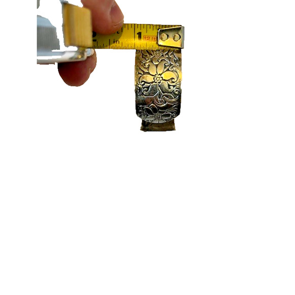 Vintage Danecraft Floral Sterling Silver 1” Wide Cuff Bracelet 6 inch - Picture 4 of 5